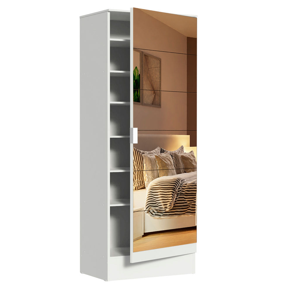 Zapatero 1 Puerta con Espejo Blanco