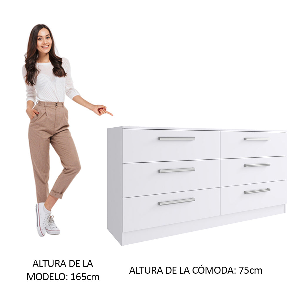 Chifonier Laura con 6 Cajones Blanco