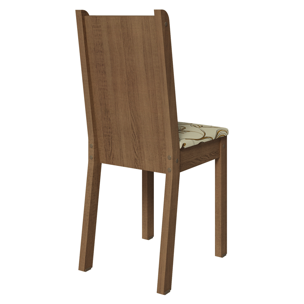 Kit 6 Sillas 4290 Marrón/Beige Lirio