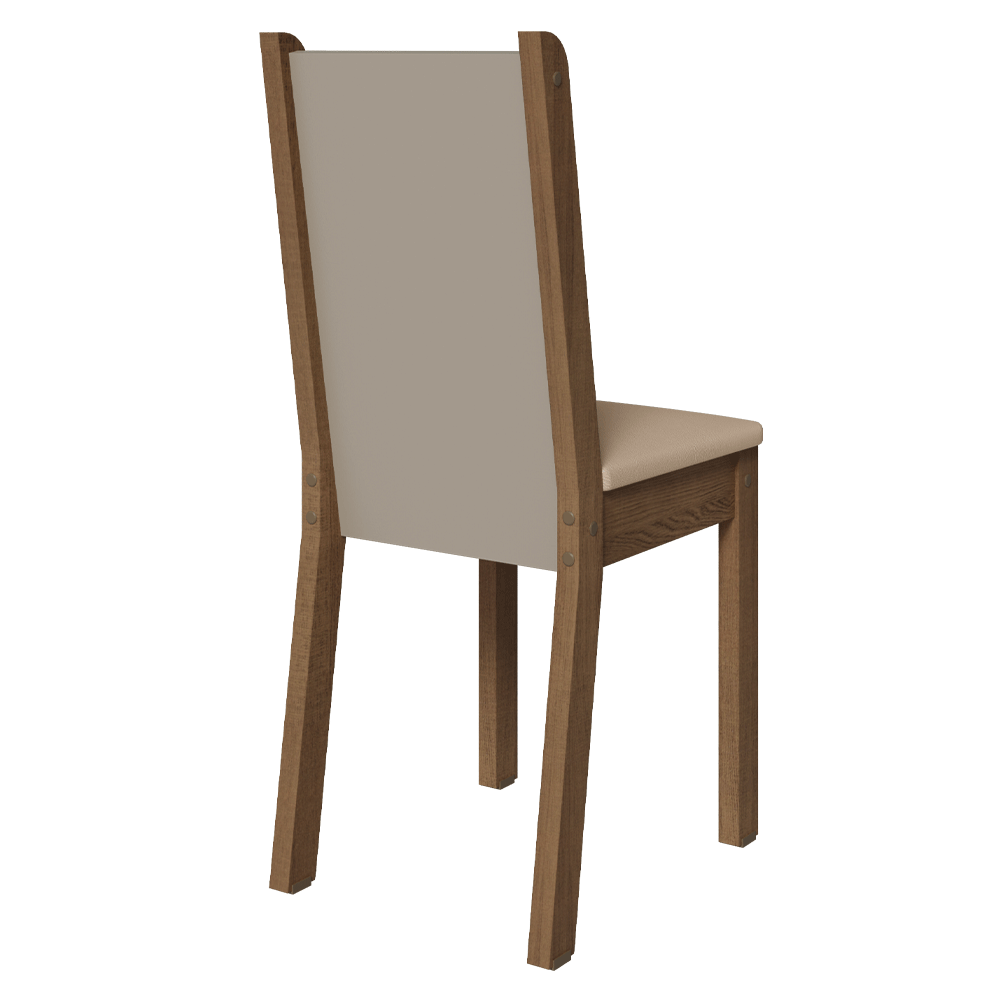 Kit 6 Sillas 4291 Marrón/Crema / Beige Sintético