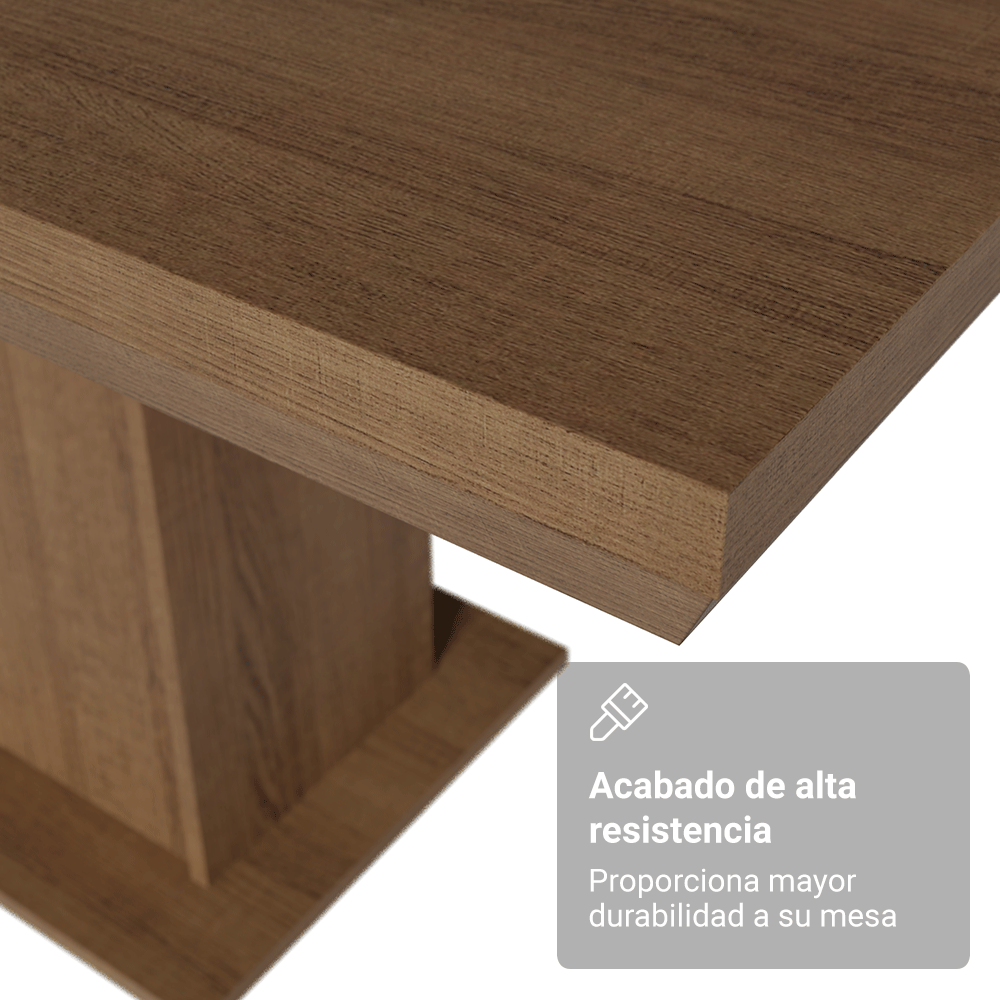 Mesa de Comedor Rectangular Tapa con Borde Biselado Marrón 5275 Madesa