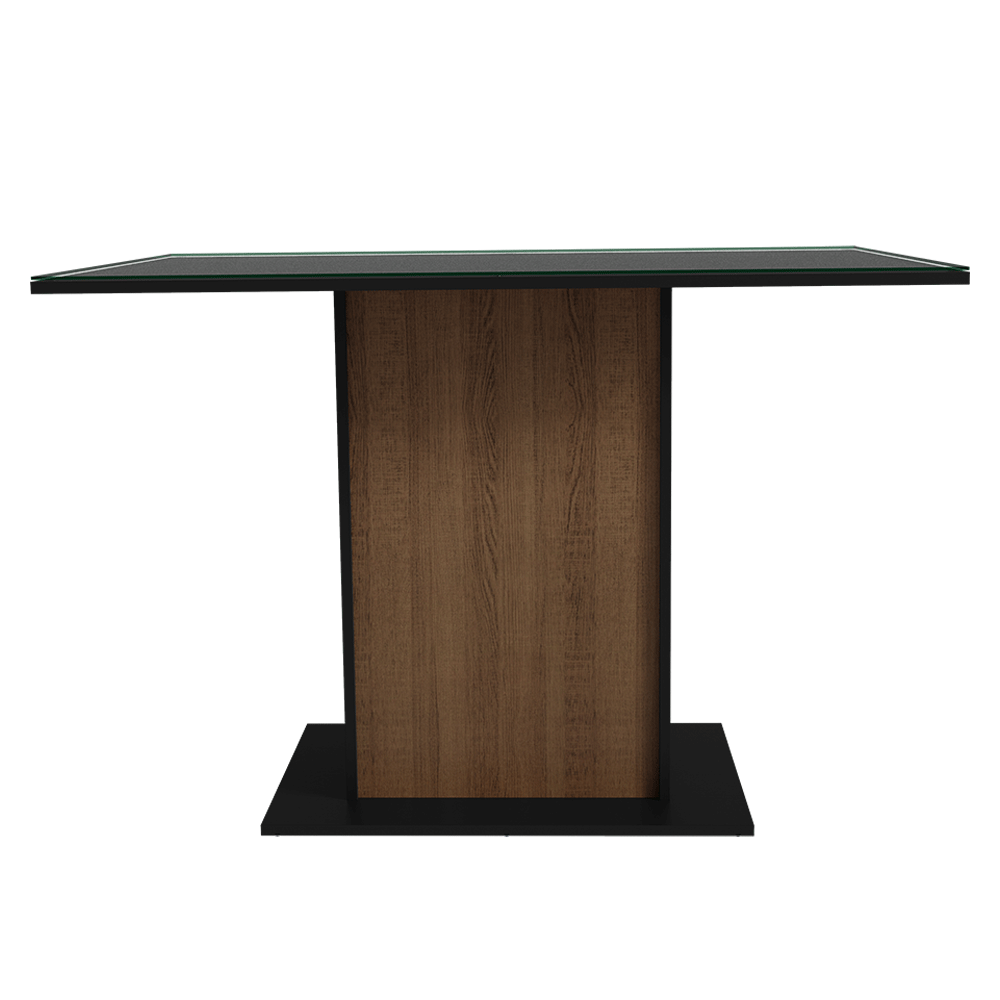 Mesa de Comedor Rectangular con Tapa de Vidrio Marrón/Negro 5329