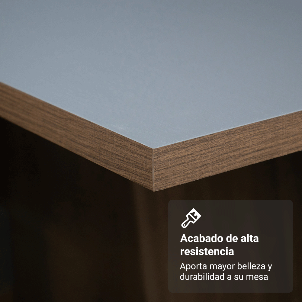 Mesa de Comedor Rectangular con Tapa de Madera 5389 Marrón/Gris