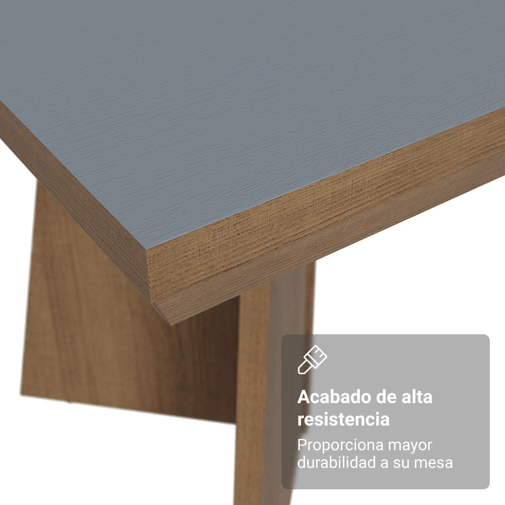 Mesa de Comedor Rectangular Tapa con Borde Biselado Marrón/Gris 5389 Madesa