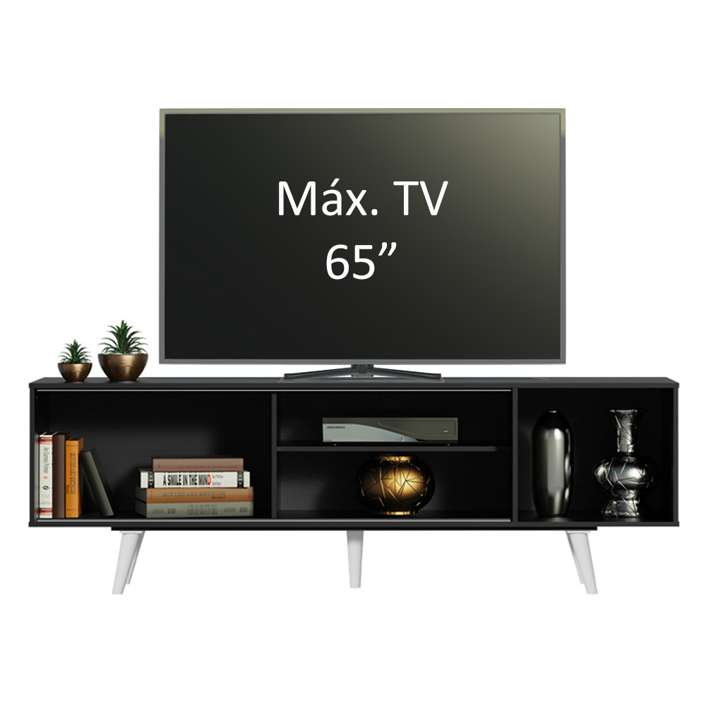 Rack Madesa Dubai para TV hasta 65 Pulgadas con Patas Negro/Blanco 7709