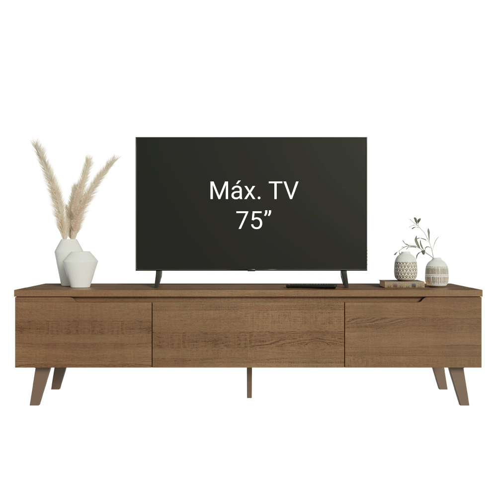 Rack para TV hasta 75 Pulgadas 180 cm 2 Puertas 1 Cajón Marrón Dune Madesa