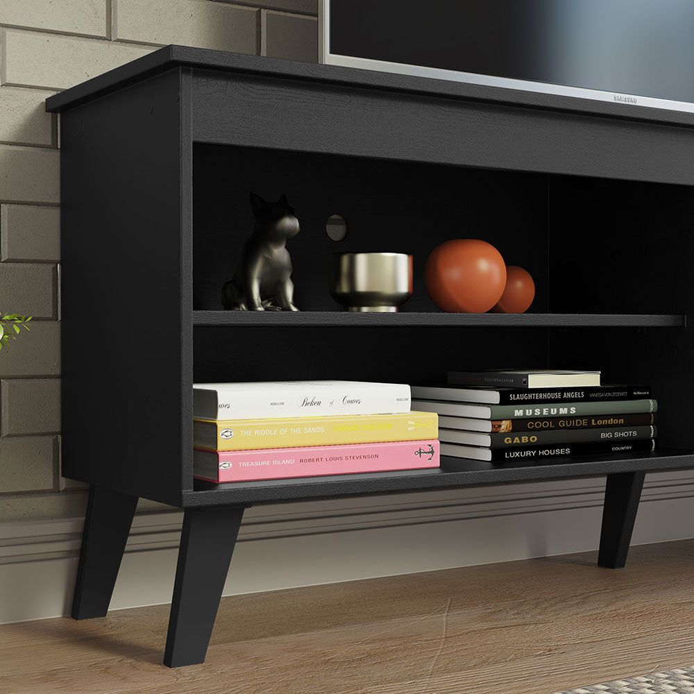Rack para TV hasta 65 Pulgadas con Patas Negro Turim Madesa