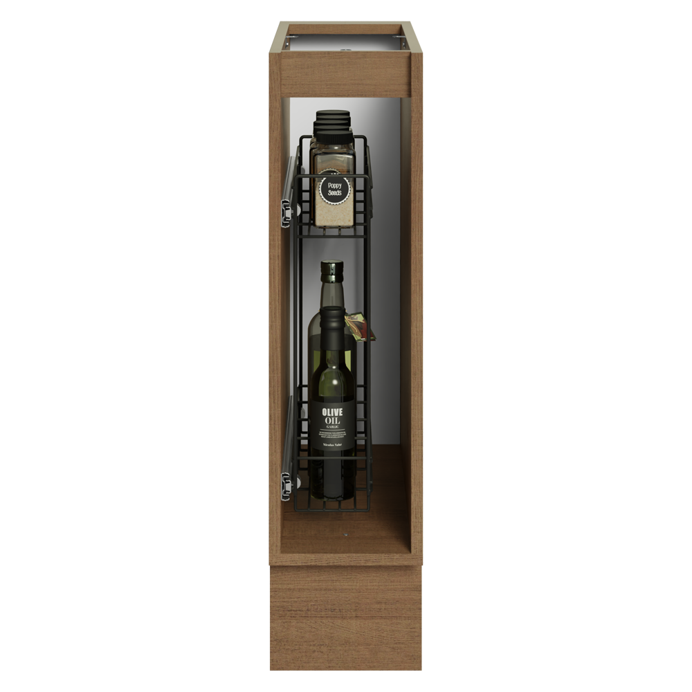 Especiero 20 cm X 60 cm, 1 puerta (Sin Mesada) Marrón/Negro Lux Madesa