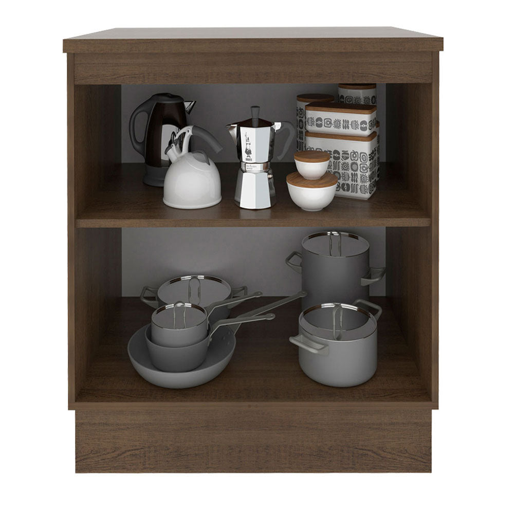 Bajo Mesada 70 cm x 60 cm, Sin cajones 2 Puertas Stella Marrón/Blanco