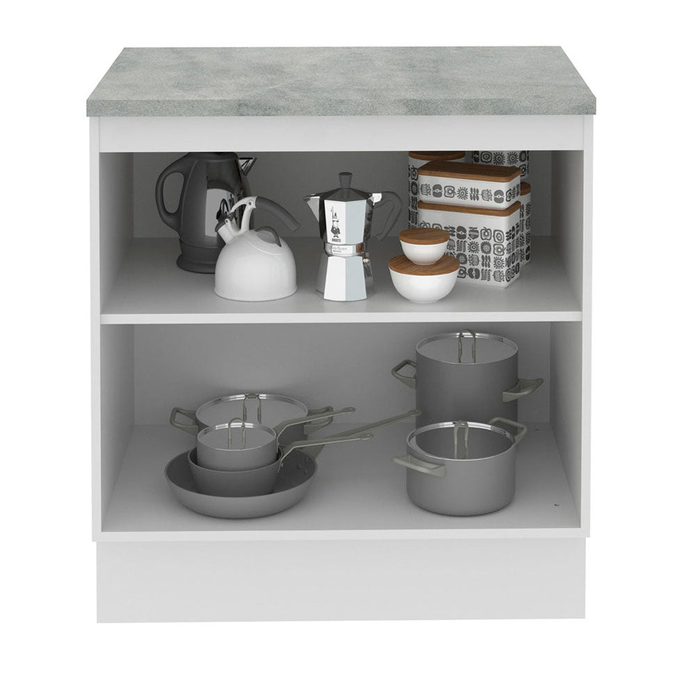 Bajo Mesada 70 cm x 60 cm, Sin cajones 2 Puertas Stella Blanco/Marrón