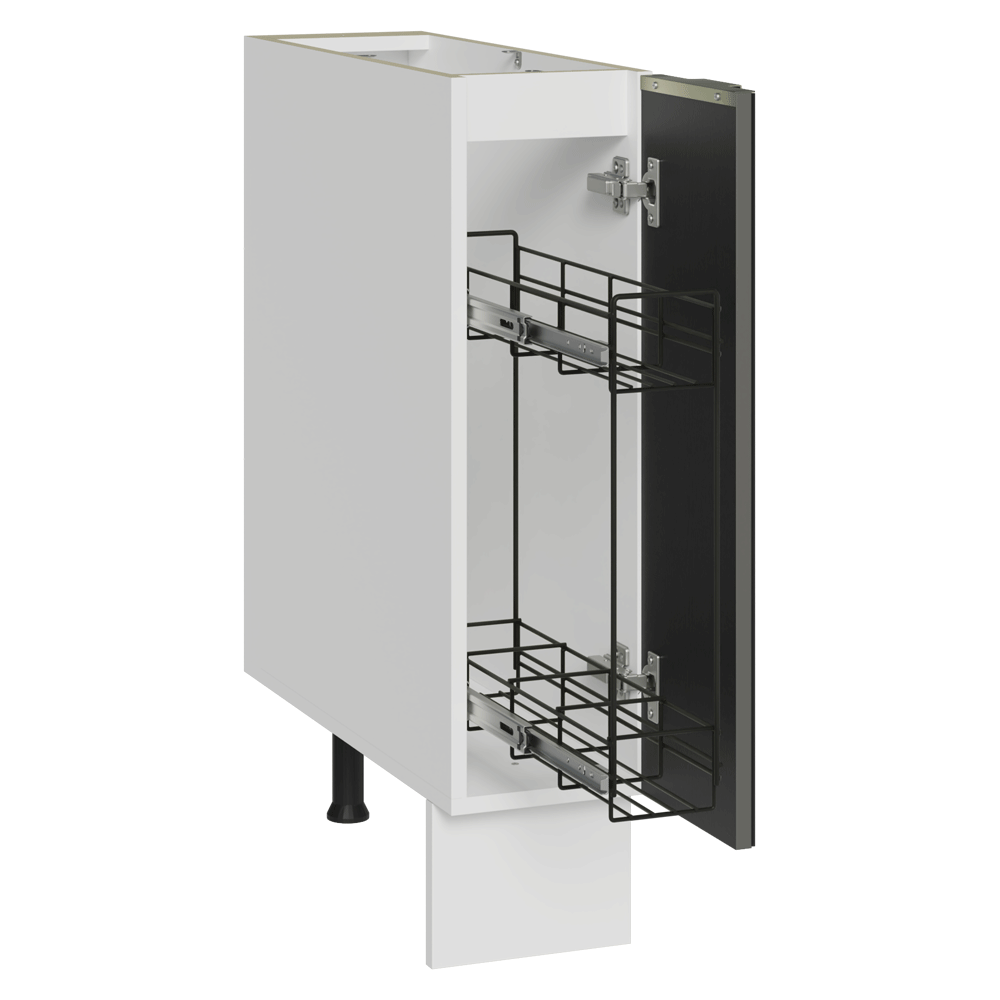Bajo Mesada Especiero 20 cm 1 Puerta (Sin Mesada) Blanco/Negro Lux Madesa