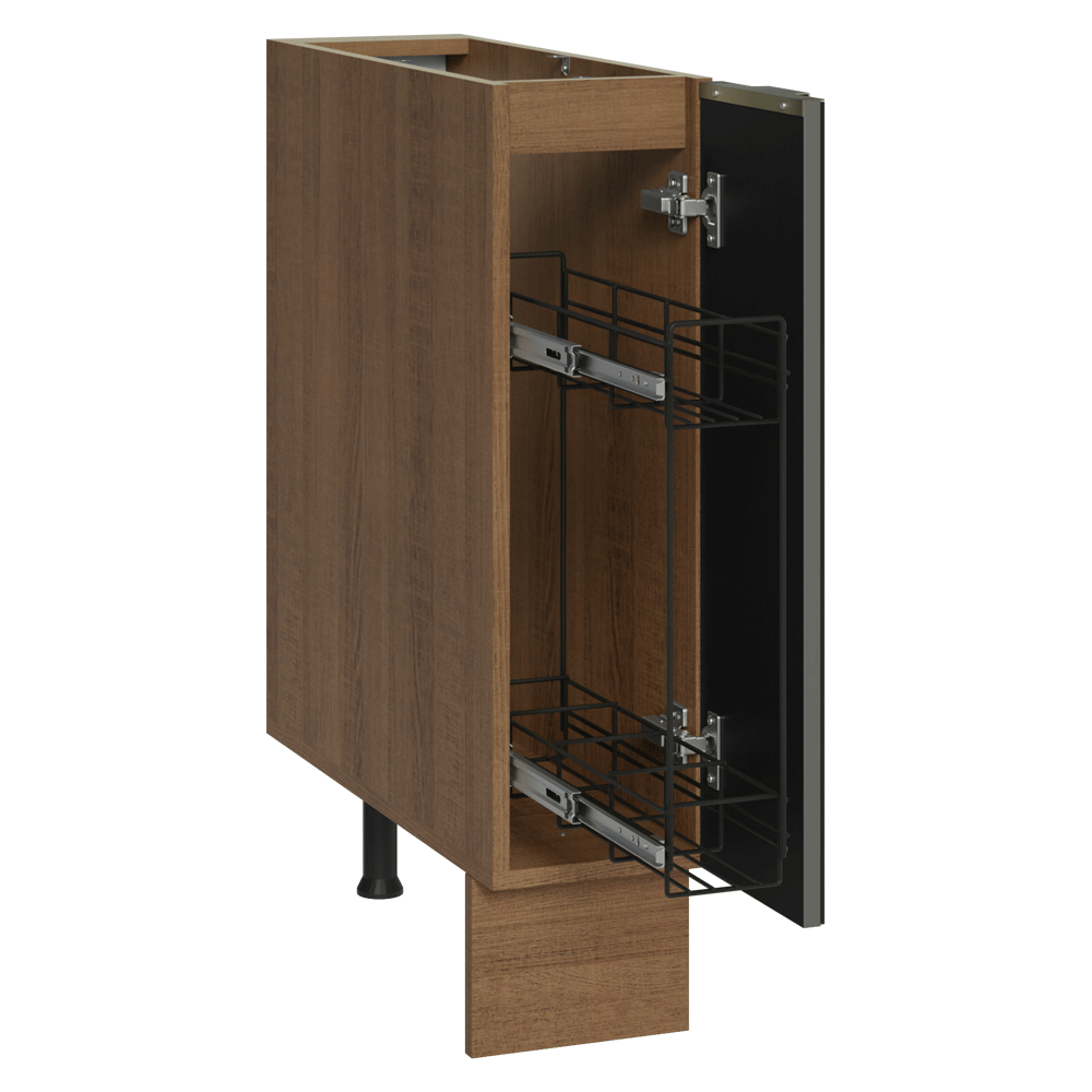 Bajo Mesada Especiero 20 cm 1 Puerta (Sin Mesada) Marrón/Negro Lux Madesa