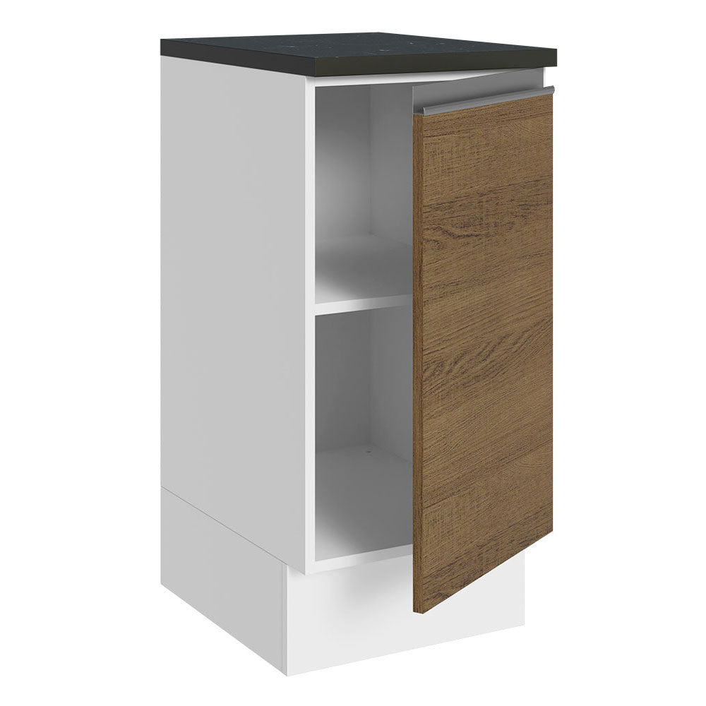 Bajo Mesada Cocina 100% MDF 35 cm 1 Puerta Blanco/Marrón Acordes Madesa