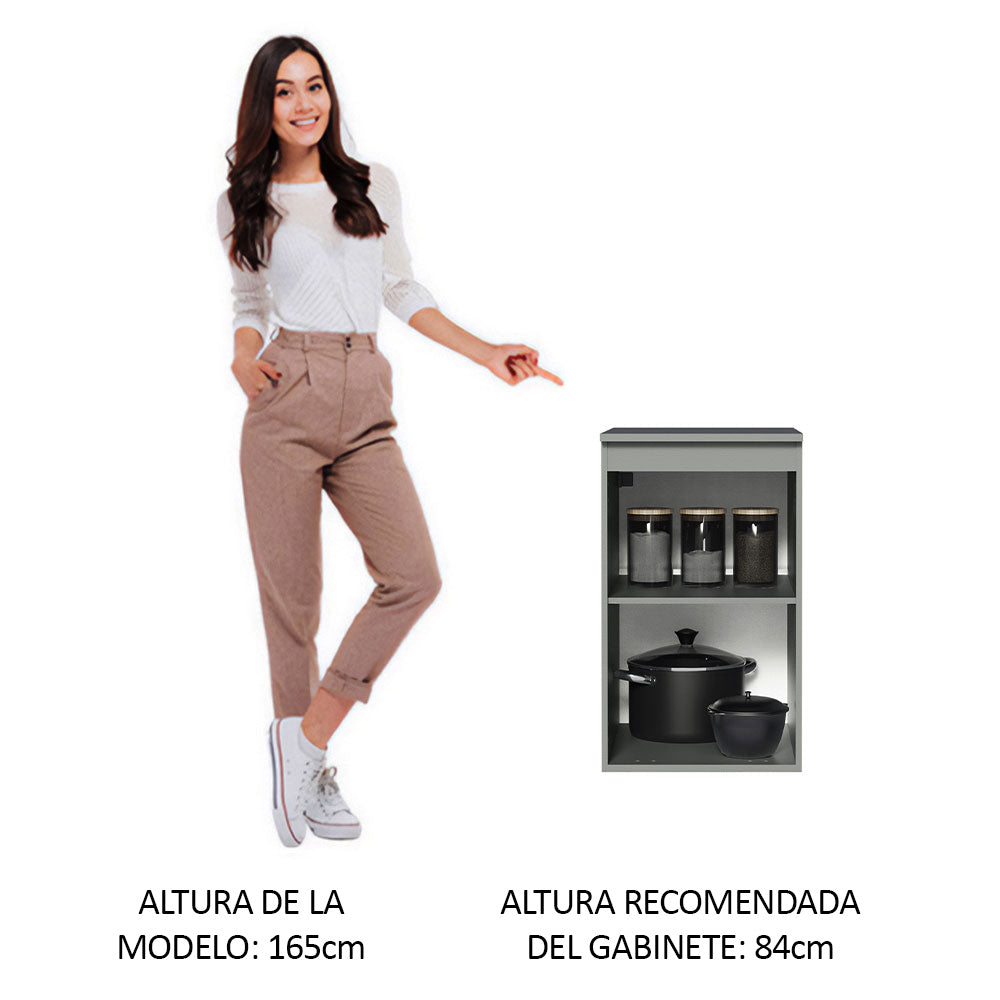 Bajo Mesada 40 cm 1 Puerta Nice Gris