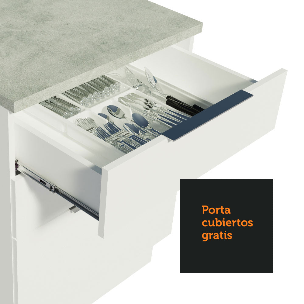 Bajo Mesada Cocina 60 cm 3 Cajones Blanco Stella Madesa