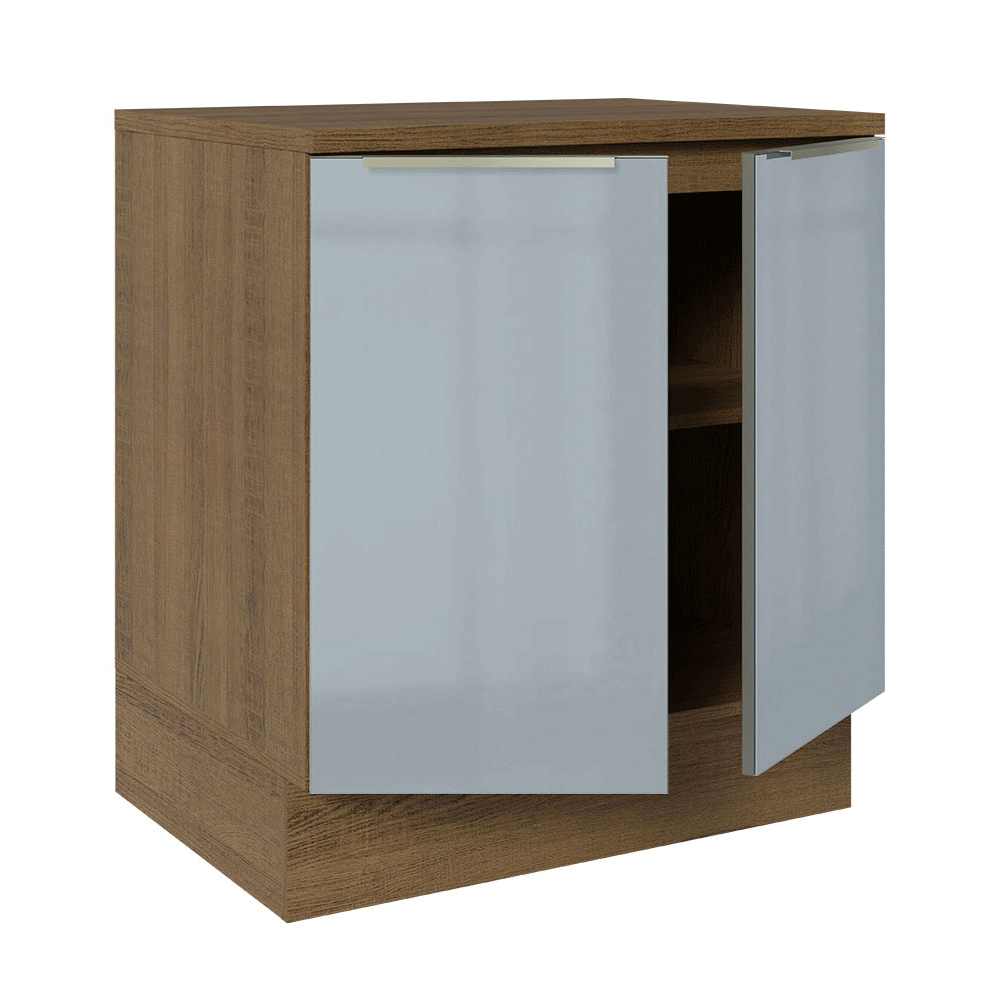 Bajo Mesada de Cocina 70 cm 2 Puetas Marrón/Gris Lux Madesa
