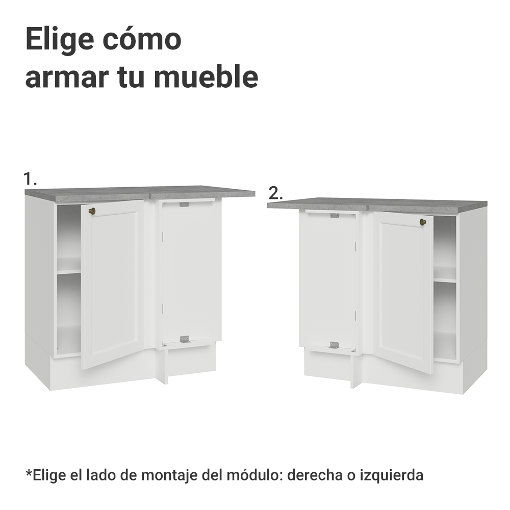Bajo Mesada esquinero 1 Puerta Blanco Vik Madesa