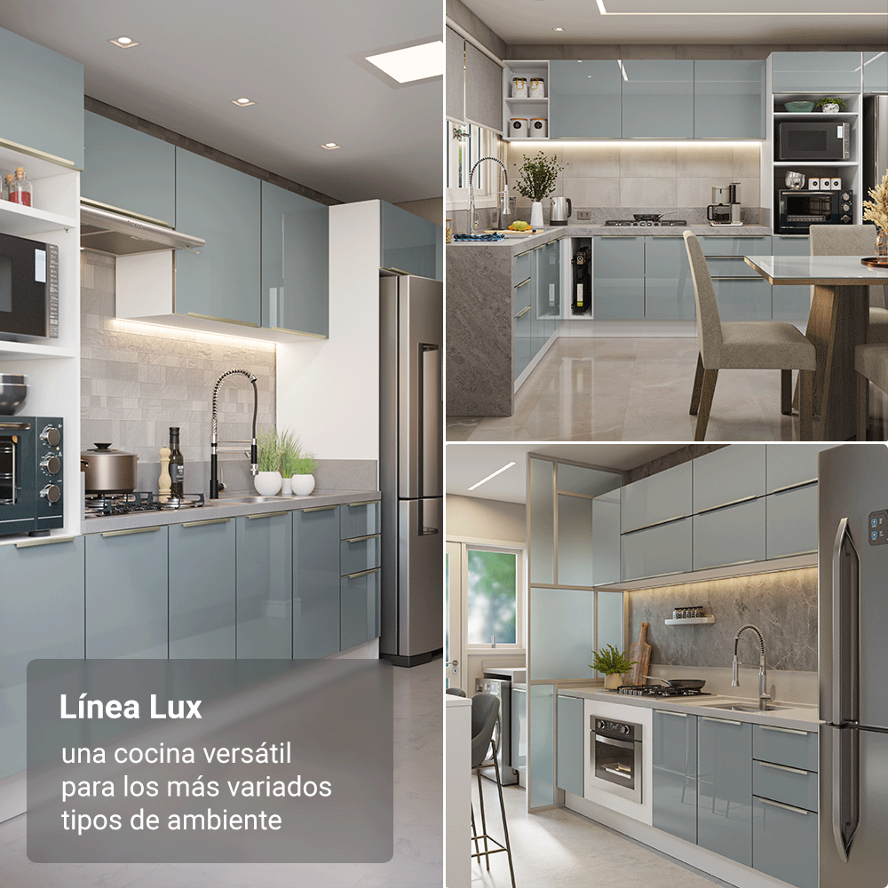 Bajo Mesada Esquinero 1 Puerta (Sin Mesada) Blanco/Gris Lux Madesa