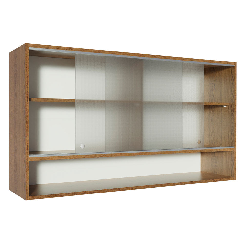 Alacena Madesa Glamy 2 Puertas Corredizas de Vidrio y 1 Nicho Marrón