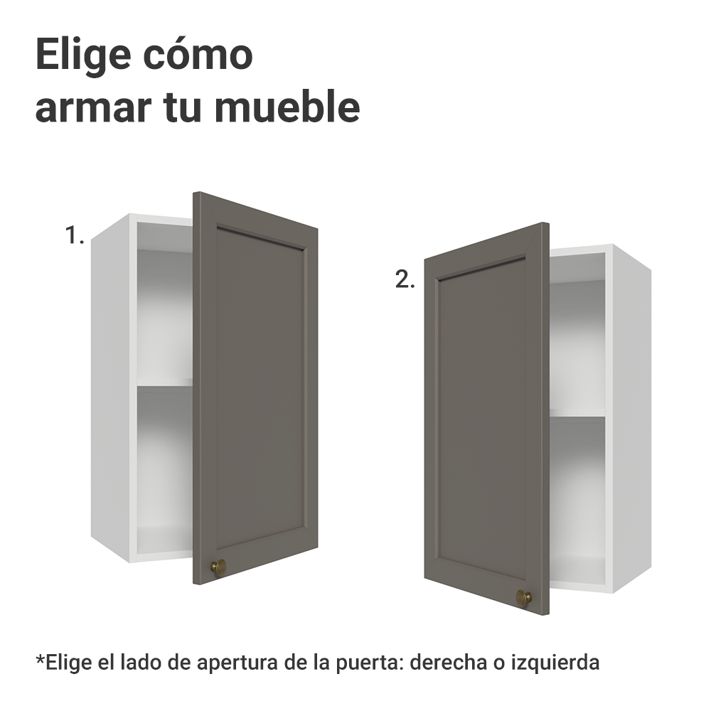 Alacena 40 cm 1 Puerta Blanco/Gris Vik Madesa