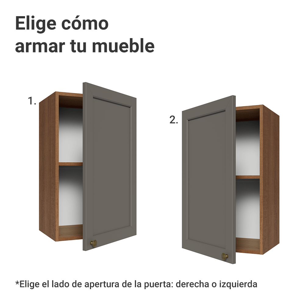 Alacena 40 cm 1 Puerta Marrón/Gris Vik Madesa