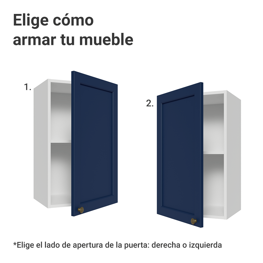 Alacena 40 cm 1 Puerta Blanco/Azul Vik Madesa