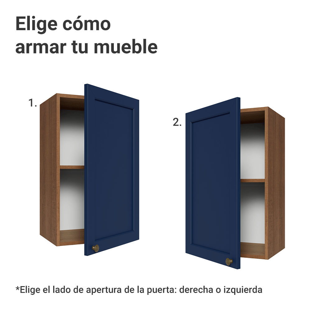 Alacena 40 cm 1 Puerta Marrón/Azul Vik Madesa