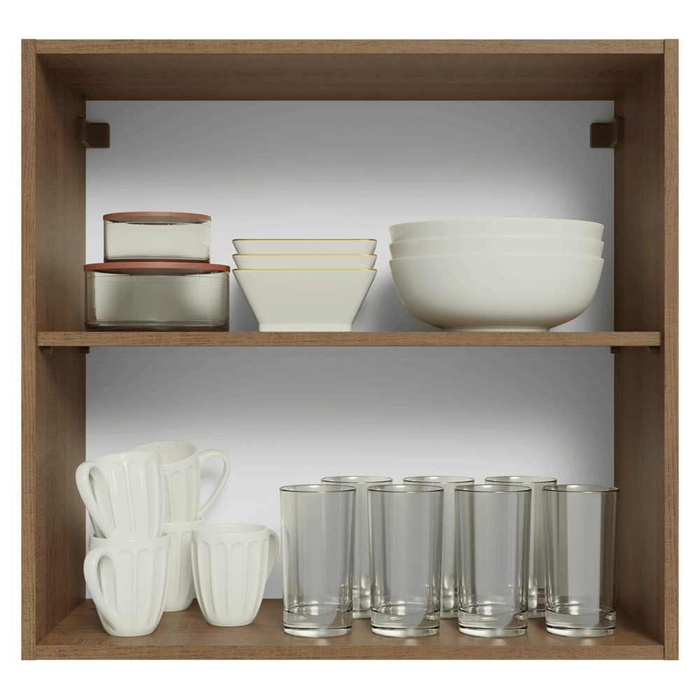 Alacena 70 cm 2 Puertas Marrón/Gris Vik Madesa