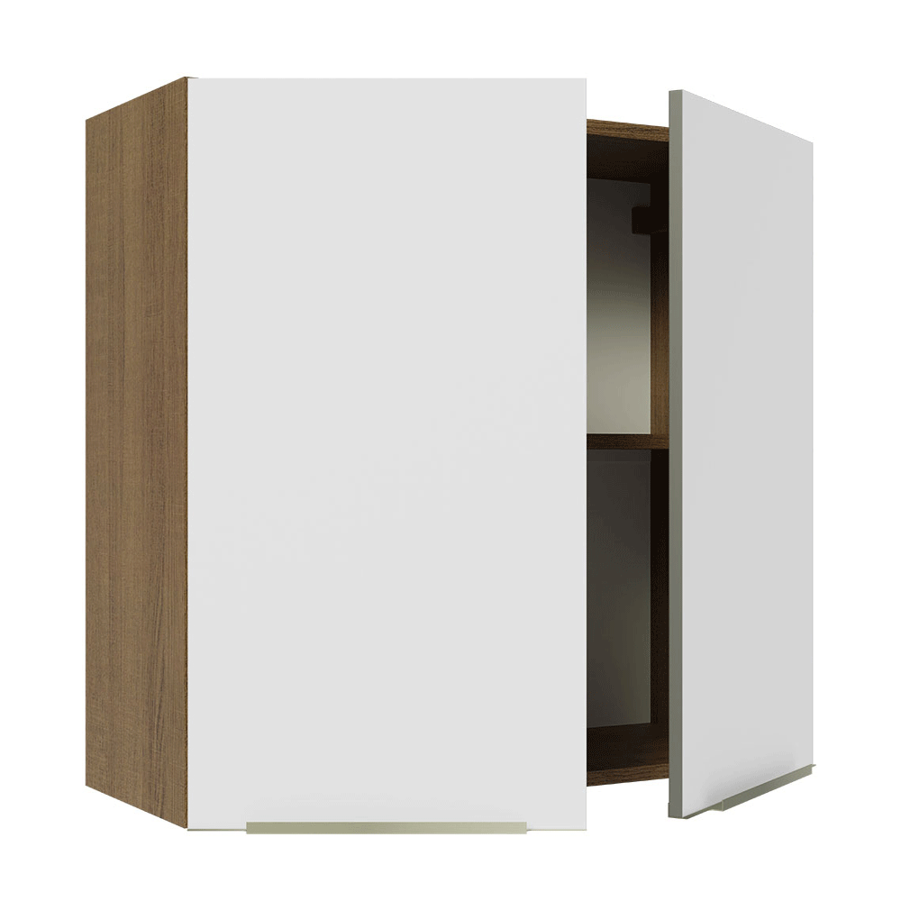 Alacena Cocina 70 cm 2 Puertas Marrón/Blanco Aterciopelado Lux Madesa