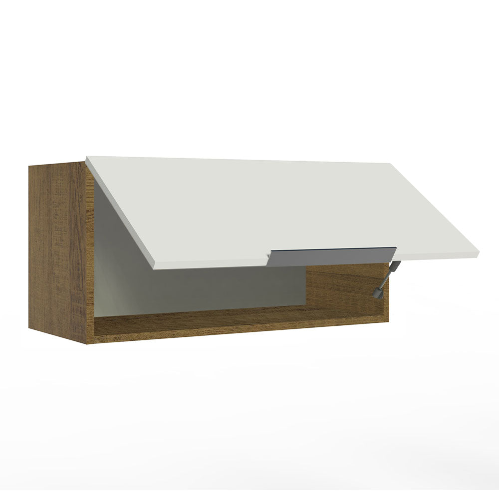 Alacena Cocina 70 cm 1 Puerta Abatible Marrón/Blanco Stella Madesa