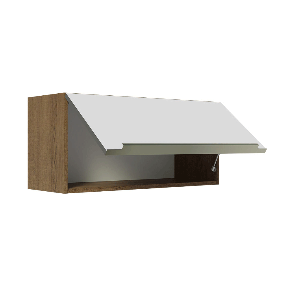 Alacena Cocina 70 cm 1 Puerta Marrón/Blanco Aterciopelado Lux Madesa