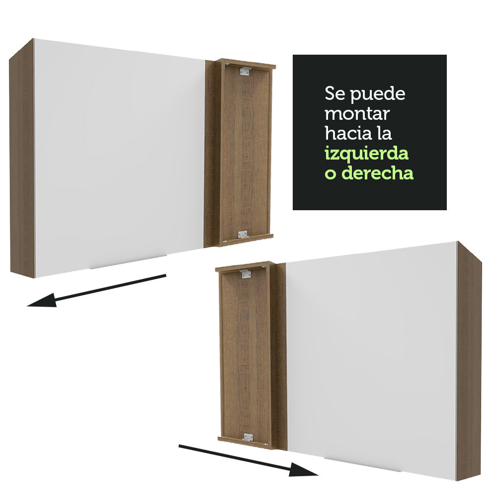 Alacena 94 cm 1 Puerta Stella Marrón/Blanco