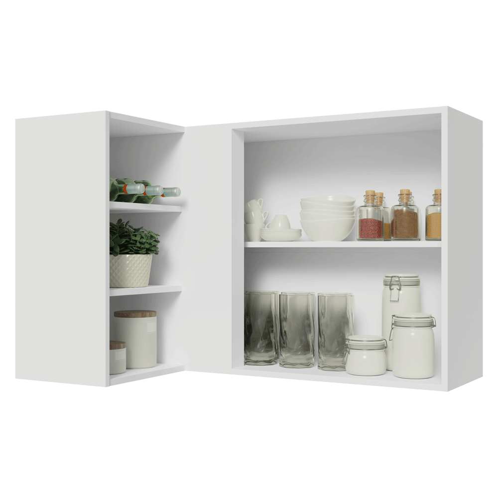 Alacena esquinero Para Linha 60 cm de Profundidade Blanco/Azul Vik Madesa