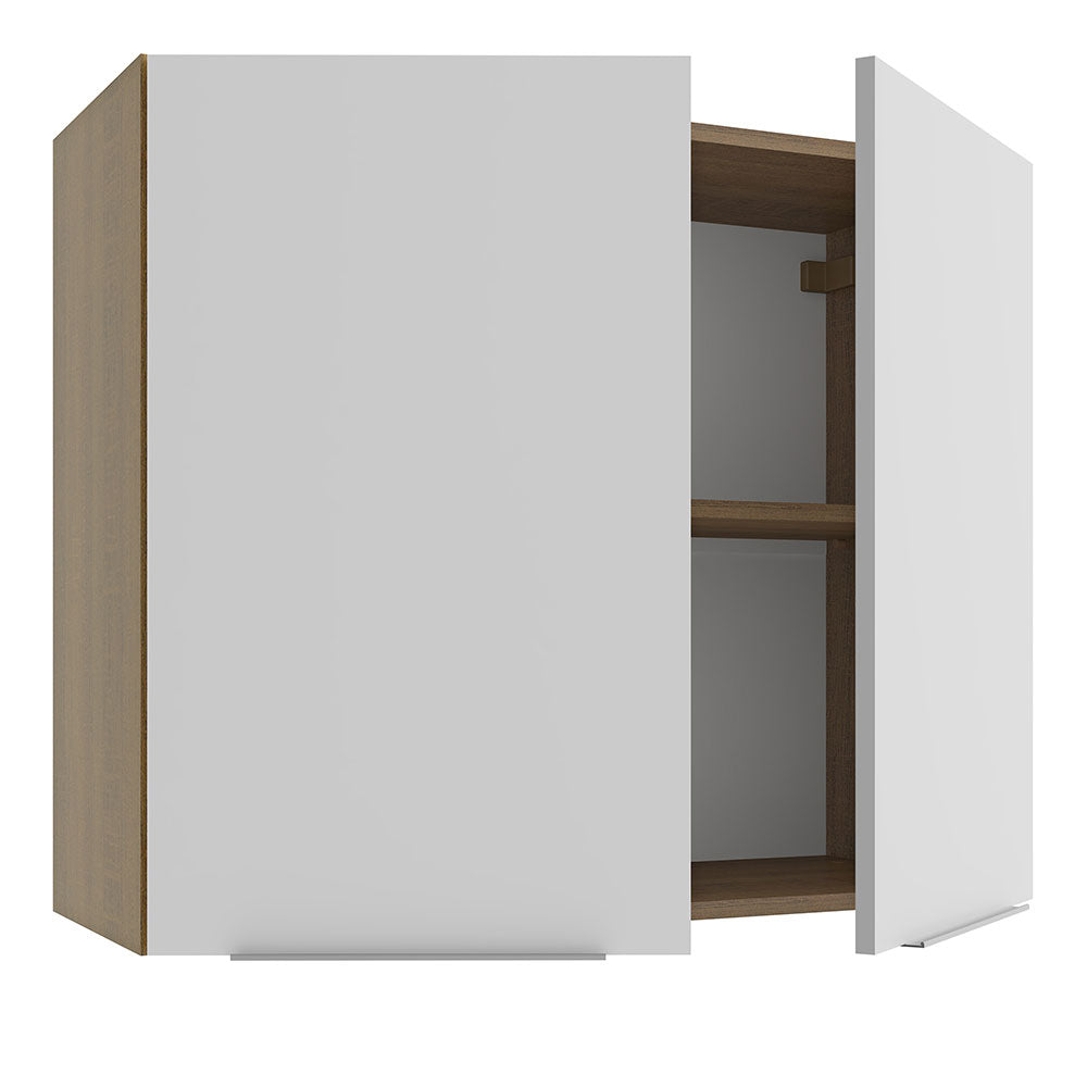 Alacena Cocina 80 cm 2 Puertas Marrón/Blanco Stella Madesa