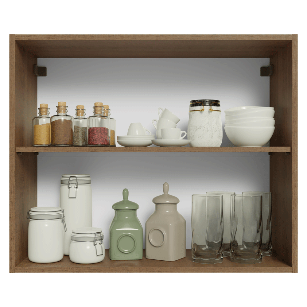 Alacena 80 cm 2 Puertas Marrón/Gris Vik Madesa