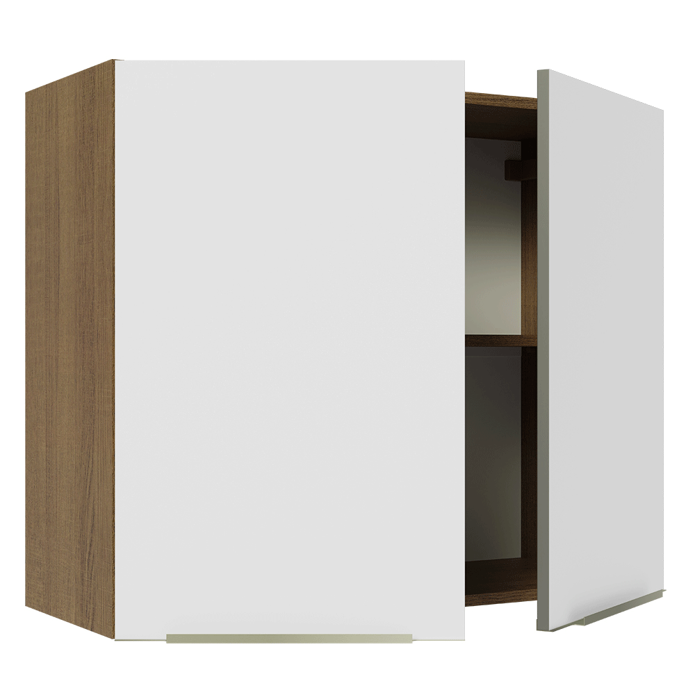 Alacena Cocina 80 cm 2 Puertas Marrón/Blanco Aterciopelado Lux Madesa