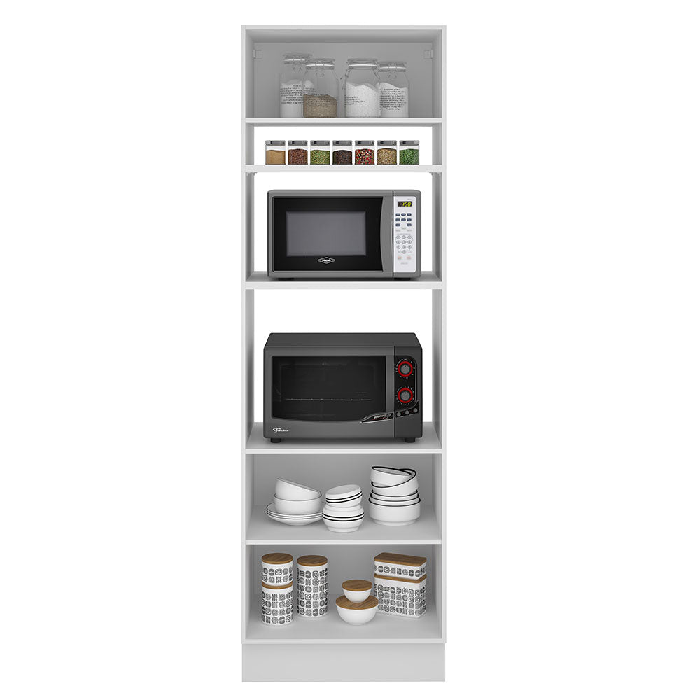 Mueble de cocina para Horno/ Microondas 70 cm Sin cajones 3 Puertas Stella Blanco/Marrón