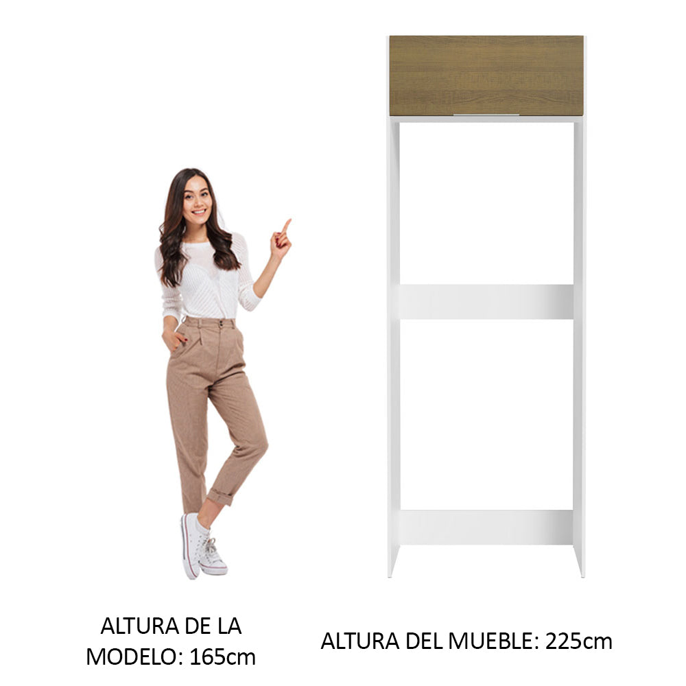 Mueble para Empotrar Heladera 1 Puerta Abatible Blanco/Marrón Stella Madesa