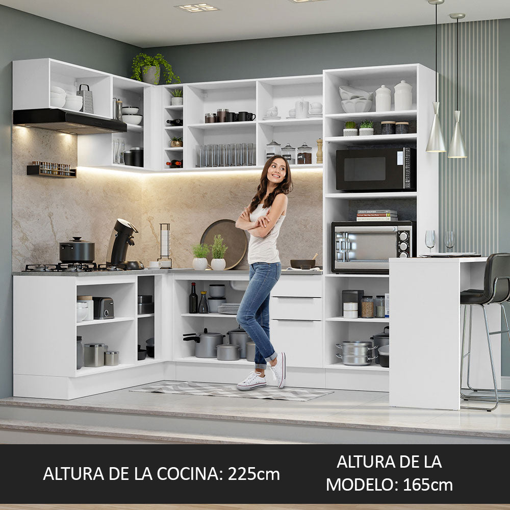 Combo Completo de Cocina Esquinera 489 cm Blanco Stella Madesa
