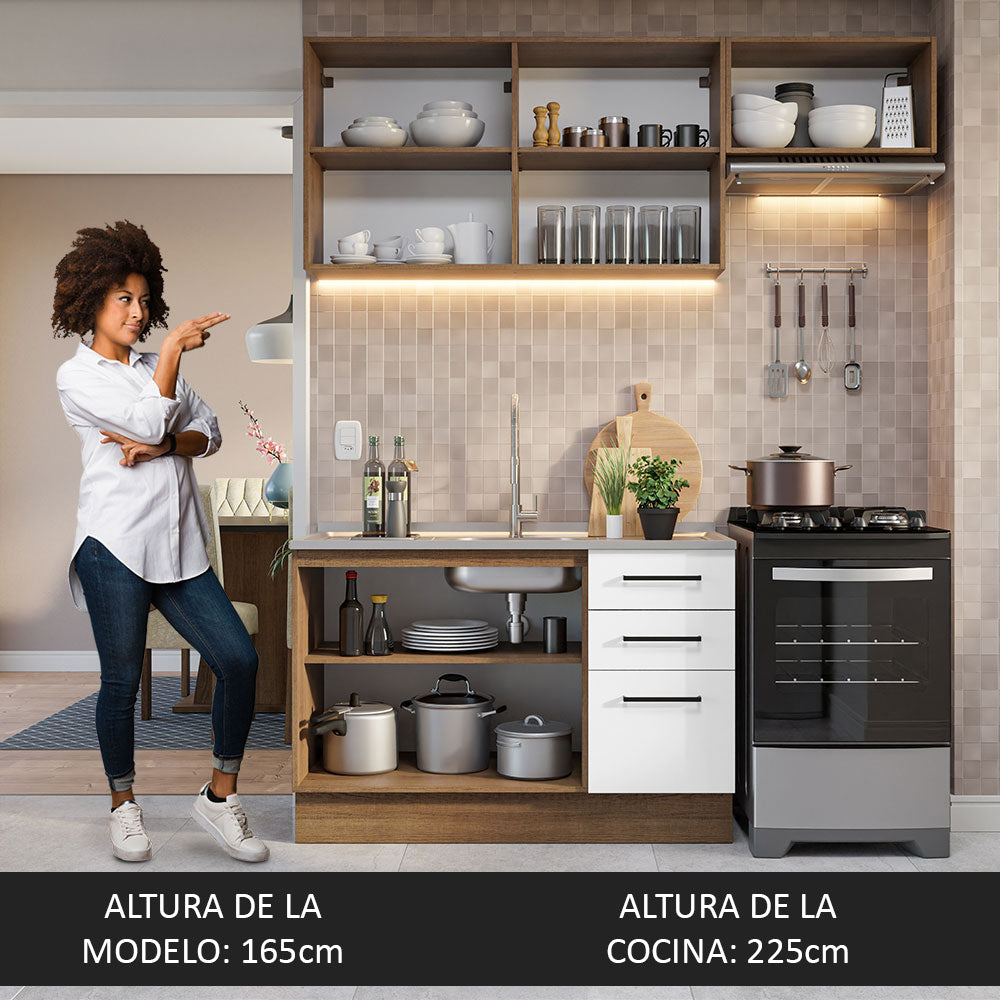 Combo de Cocina 180cm Marrón/Blanco Agata Madesa 09