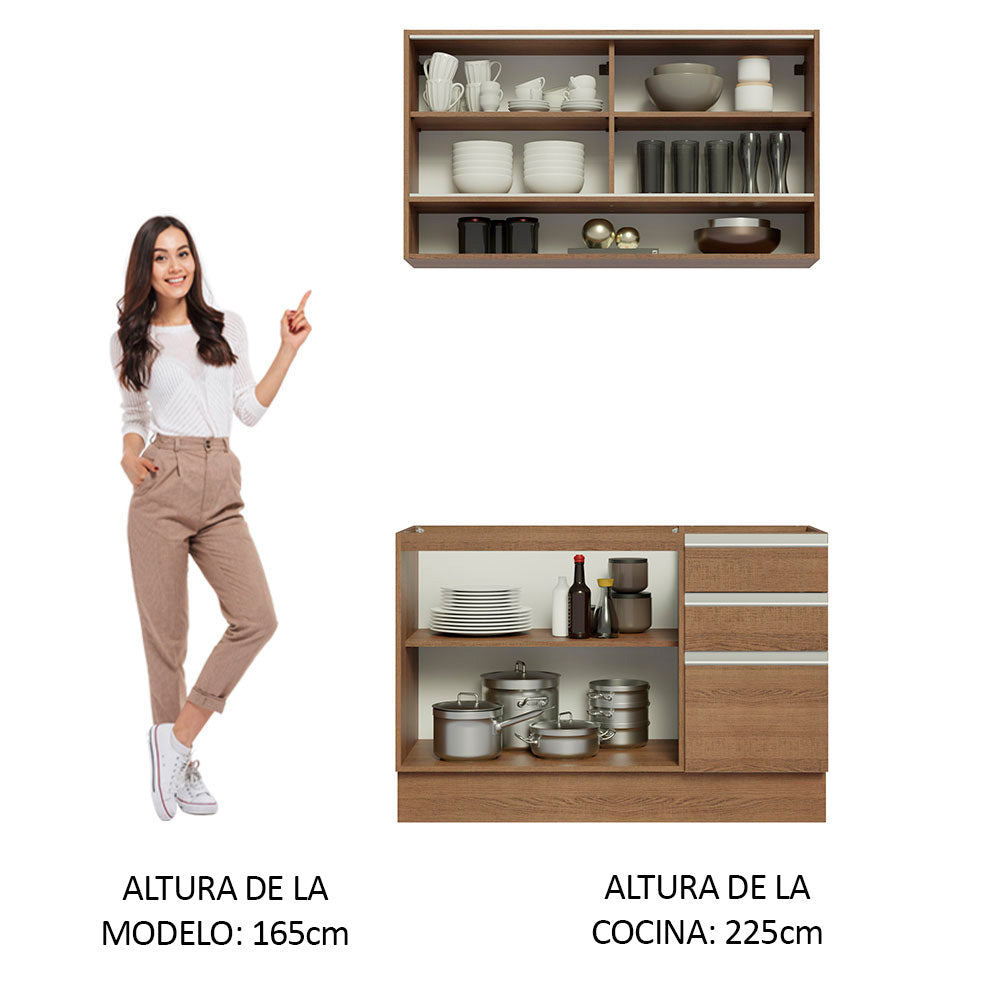 Combo de Cocina 120cm Glamy Madesa 02 Marrón