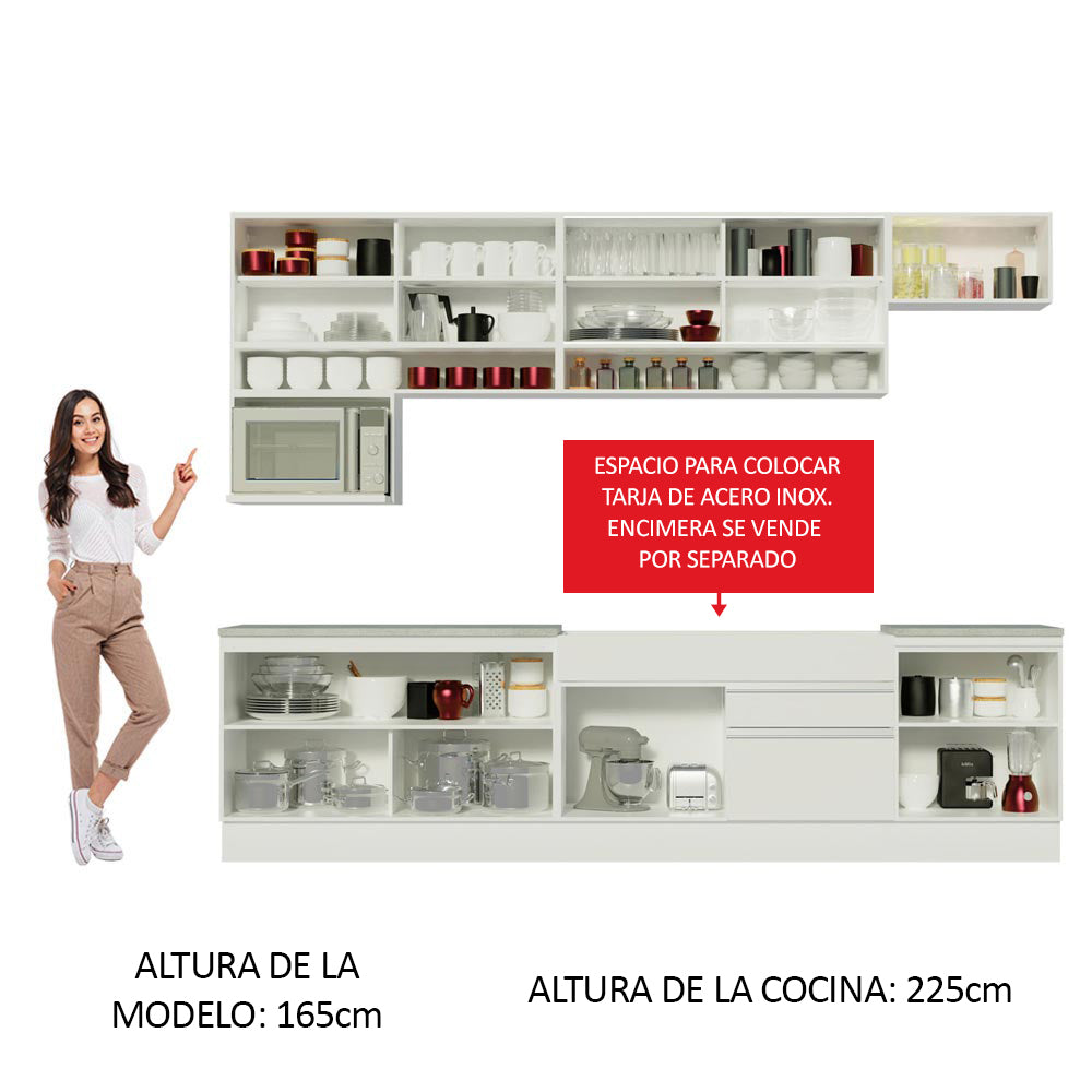 Combo completo de Cocina 300cm Blanco Verona 01