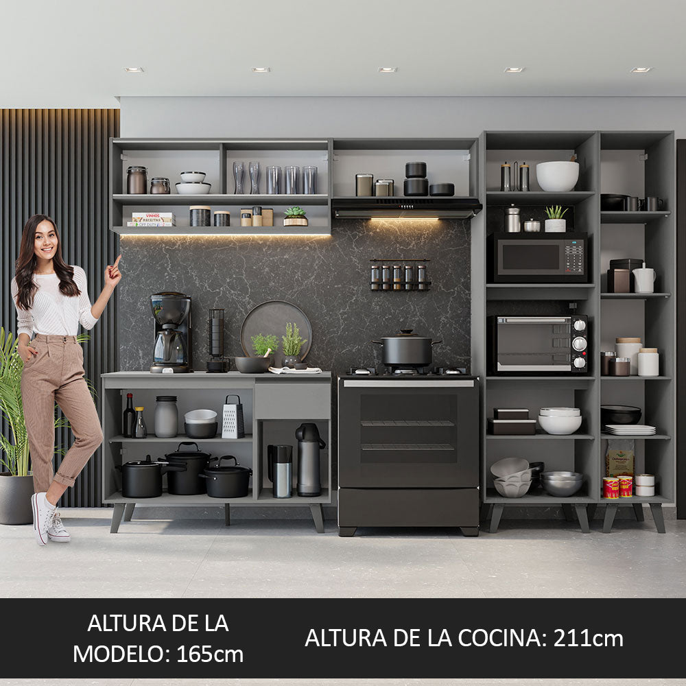 Combo Completo de Cocina 300 cm Gris Nice Madesa 09