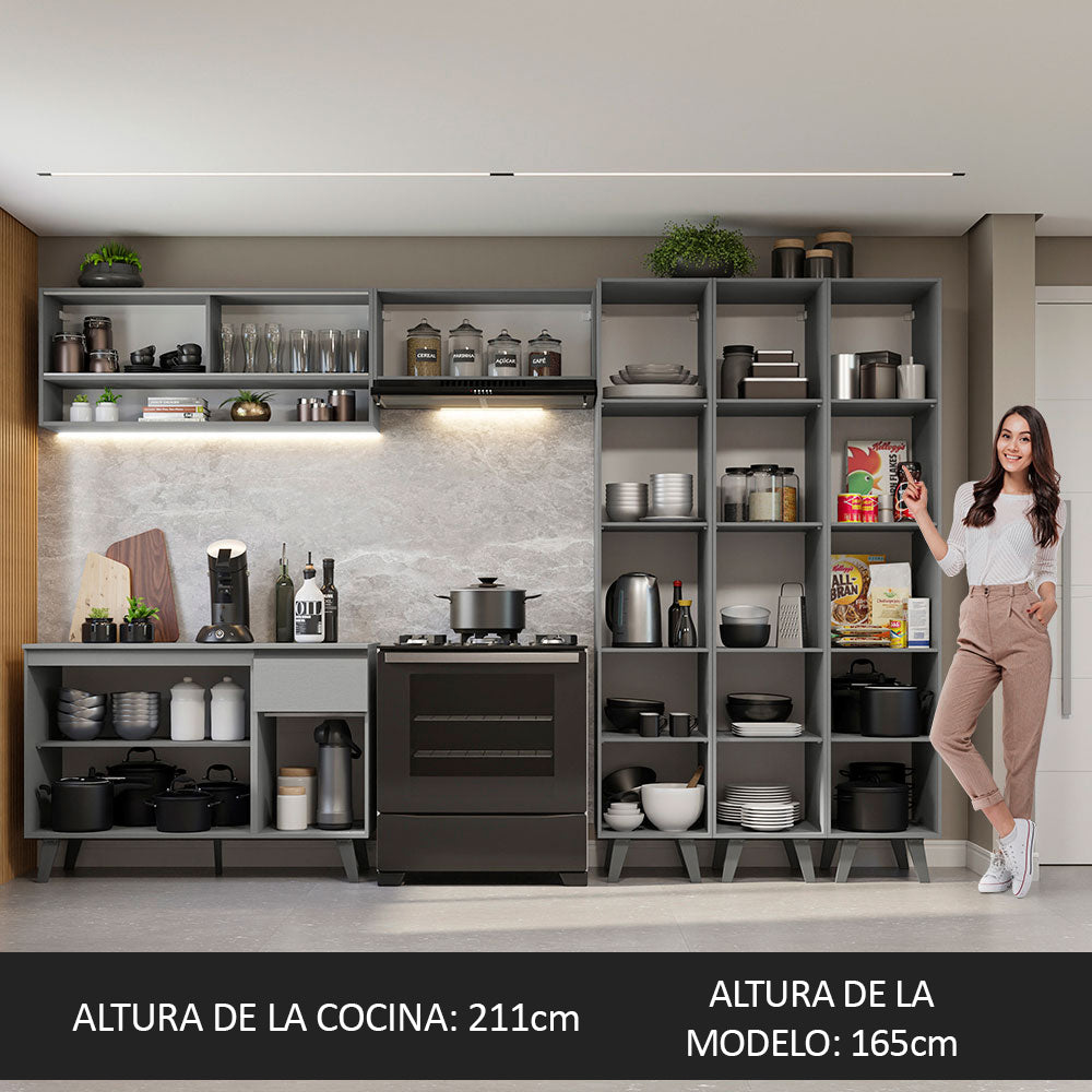 Combo Completo de Cocina 320 cm Gris Nice Madesa 02