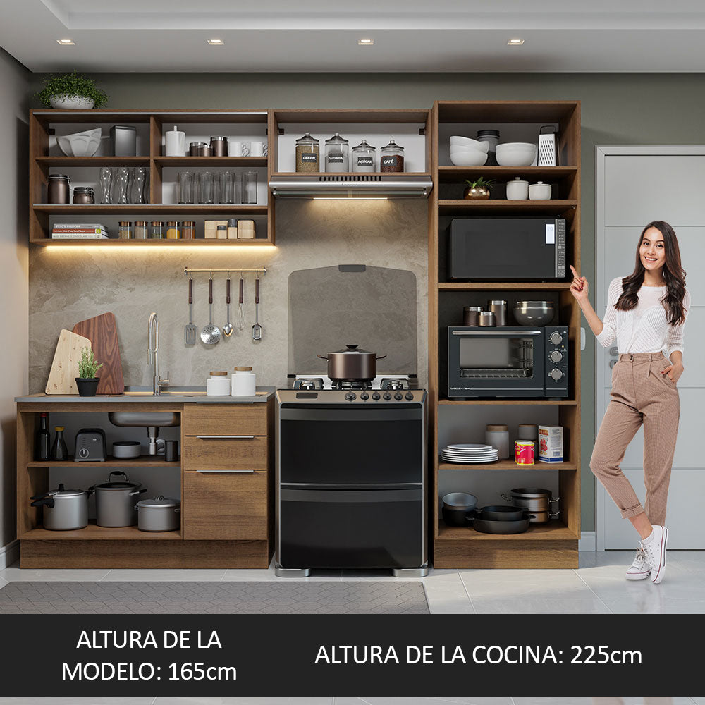 Combo Completo de Cocina 270 cm Marrón Stella Madesa 07