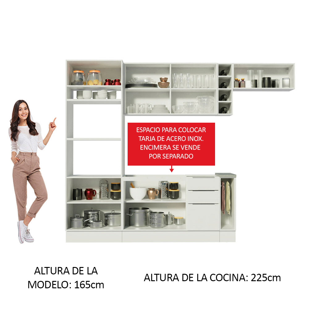Combo Completo de Cocina 290cm Blanco Stella Madesa 02