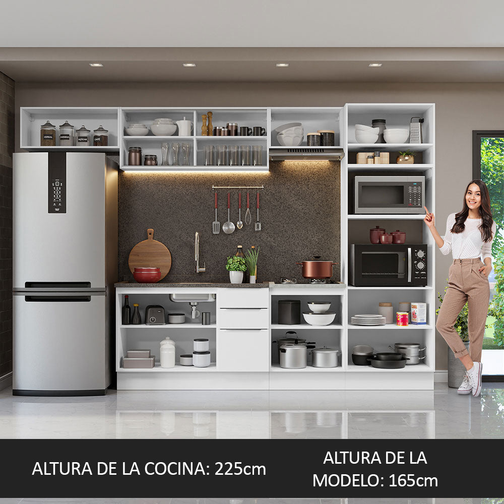 Combo Completo de Cocina 330 cm Blanco Stella Madesa 04