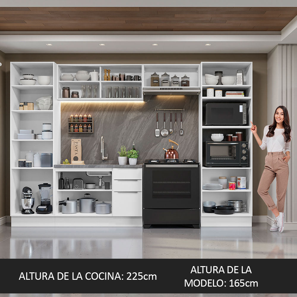 Combo Completo de Cocina 330 cm Blanco Stella Madesa 07