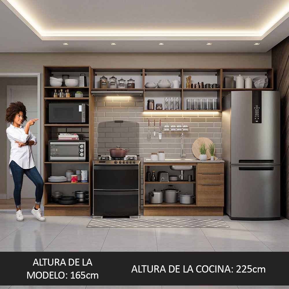 Combo Completo de Cocina 350 cm Marrón Stella Madesa 01