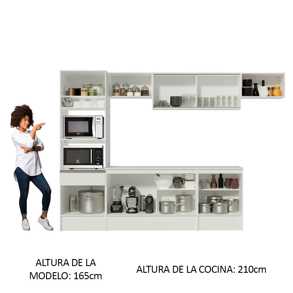 Combo completo de Cocina 300cm Blanco Topazio Madesa 01